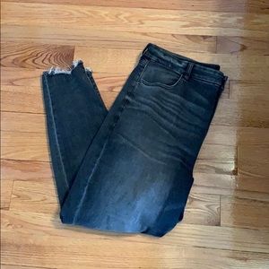 Charcoal jeans ripped, Super high waisted
